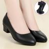 Women High Heel Shoes Ladies Pumps Fashion Soft Leather Professional Work Shoes Women Round Toe Thick Heel Shoes