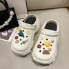 Super thick sweating dog hole shoes women's 2 platform beach shoes to increase the height and cool slippers to wear outside