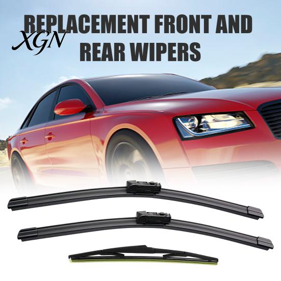Flexible Windscreen Wipers Car Wiper Blades 3 Piece Set for Mazda CX-5 CX-9 Pre-2017/2017+, 24"+18"+14" Anti Aging Windshield Front and Rear