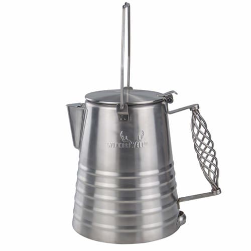 Tenmak Design Stainless Steel Kettle, 2.0L, for Outdoor Camping, Bonfire Use, Direct Fire, with Lid, Camp Cooking