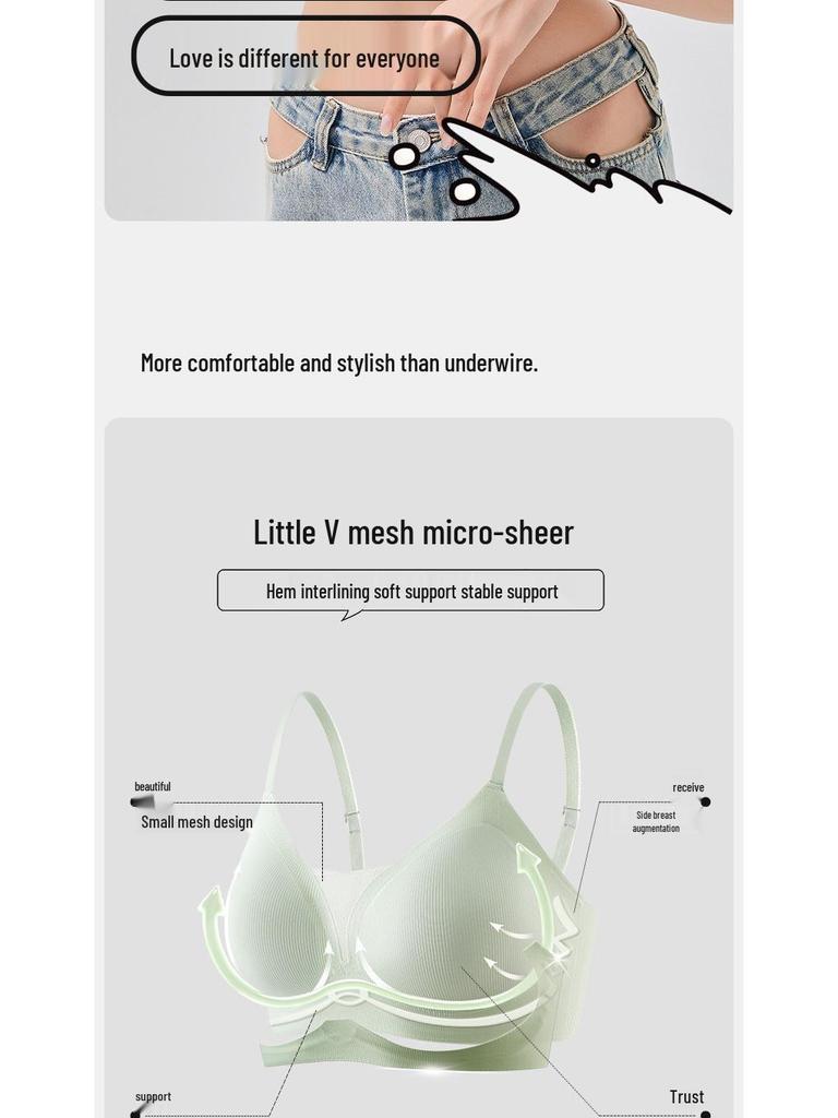 Soft Support Seamless Bra for Young Women - Wire-Free, Light Color, Thin Cup