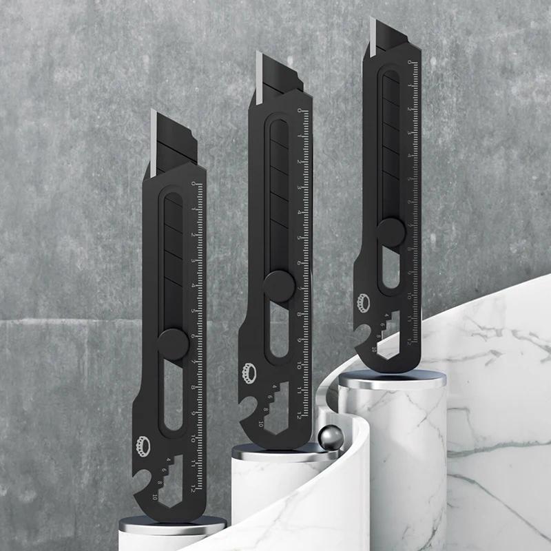 Нож из нержавеющей стали, многофункциональный нож 6 в 1, выдвижной нож для коробок, портативный нож для офиса, дома, курьера, распаковки