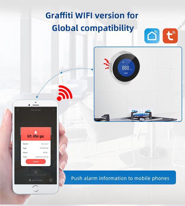 Граффити WiFi Детектор утечки природного газа Сигнализация