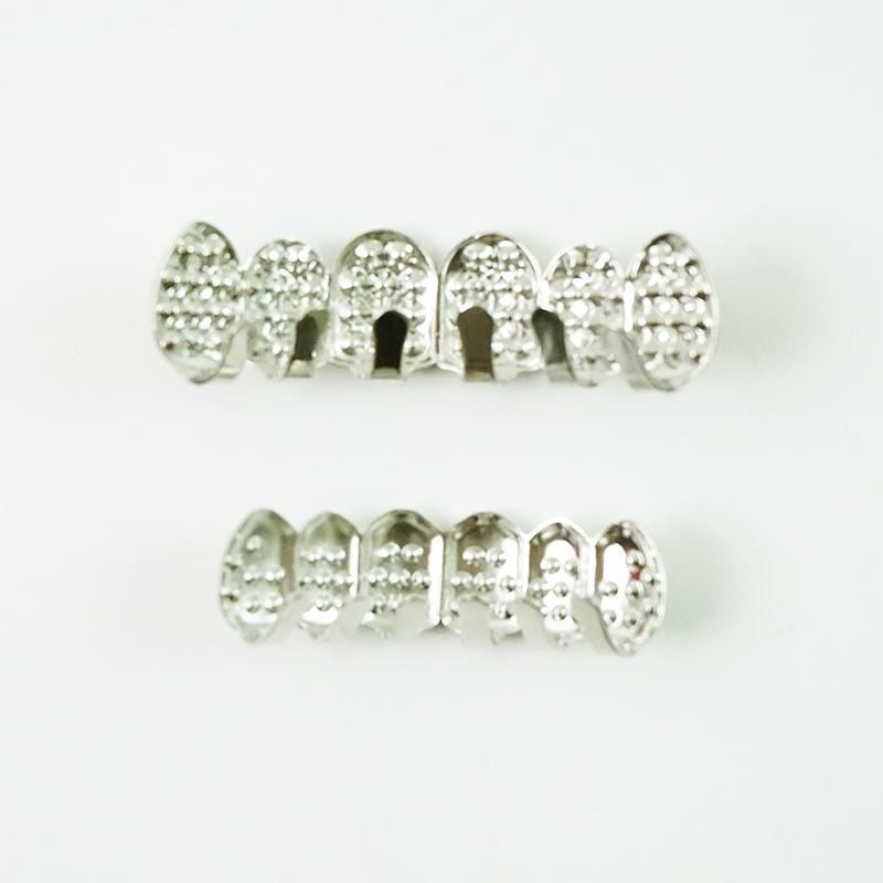 Colorful Rhinestone Hip Hop Grillz: Trendy European & American Street Rap Tooth Decoration