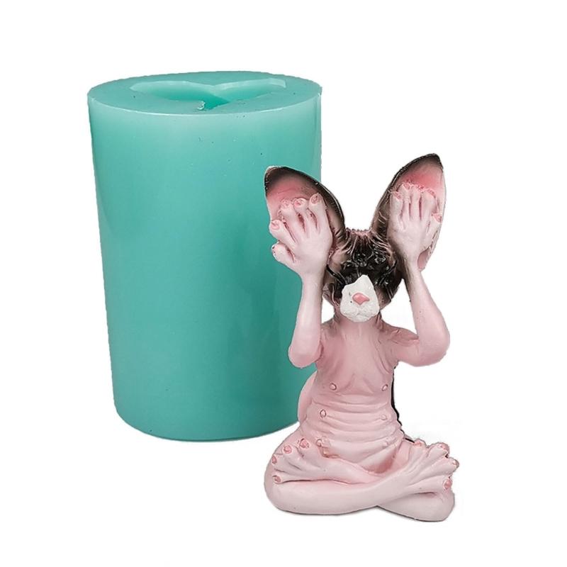 3D Силиконовая форма для свечей в форме кошки для DIY, форма для изготовления украшений для свечей ручной работы, инструмент для изготовления поделок, форма для выпечки