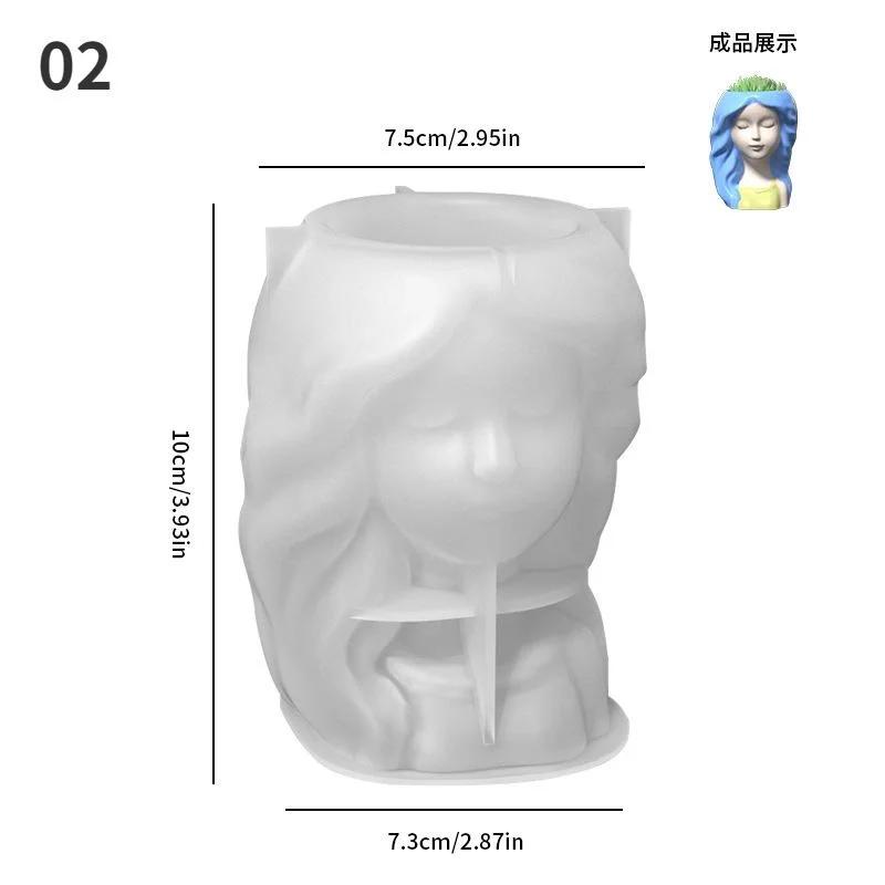 Силиконовая форма 3D, милая девушка, цветочный горшок, форма для поделок своими руками, гипсовая свеча, кристалл, эпоксидная смола, форма для домашнего декора