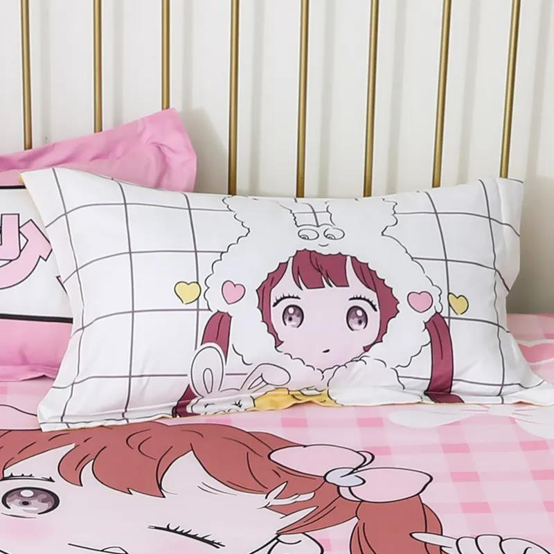 Наволочка, большая одинарная простая мультяшная студенческая подушка для общежития, набор 48*74 см