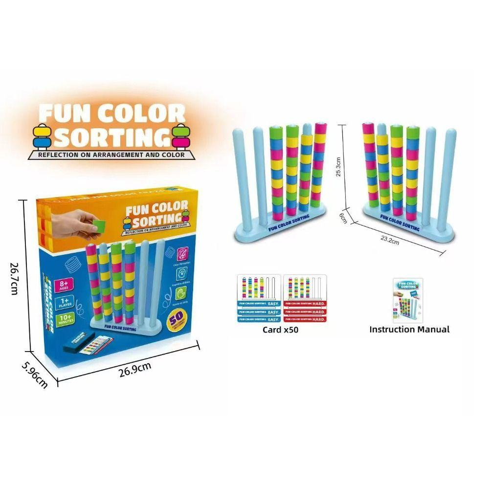with Card Color Stacking Puzzle Game 1-2 Player Interactive Desktop Game Birthday Party Gifts