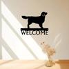 1pc Room Decor Vintage Home Decor Promotion Golden Retriever Dog Welcome Sign Home Decoration Accessories On The Wall