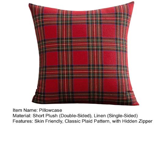 Рождественская клетчатая наволочка Рождественская елка Наволочка со скрытой молнией Клетчатая наволочка для праздничного домашнего декора в стиле фермерского дома