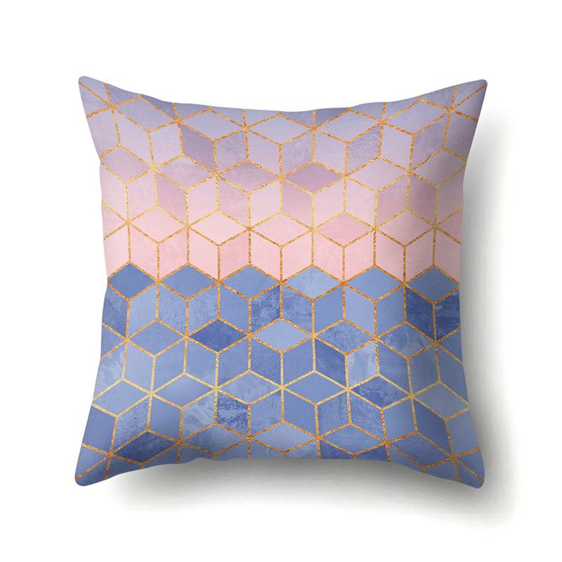 Ins Marble Polyester Pillowcase Car Decoration Home Printed Car Waist Cushion Pillowcase Pillowcase Car Decoration