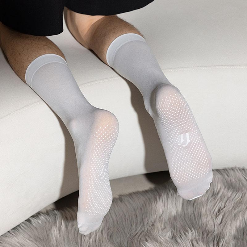 3 пары мужских шелковых носков, длинных, деловых, тонких, нейлоновых, нескользящих, дышащих, с высокой трубкой, ниже колена, для торжественной одежды, носки для джентльменов