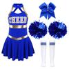 Girls Cheer Leader Halloween Performance Uniform Costume High School Sleeveless Dress Cheerleading Outfit