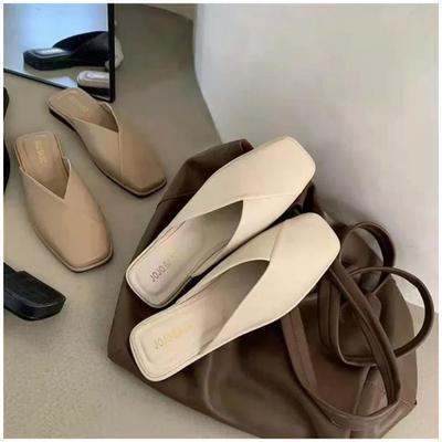 Женские сабо, дизайнерские шлепанцы с квадратным носком, лето 2024, женские модные тапочки, новые шлепанцы, женские уличные пляжные туфли, большой размер