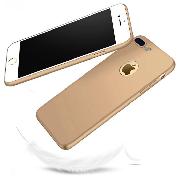 Coque de Protection - E.F.CONNECTION - iPhone 7 Plus - Silicone TPU - Antichocs - Doré Mat