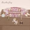 Children's Cartoon Crystal Beaded Bracelet - Cute Layered Jewelry for Girls & Best Friends