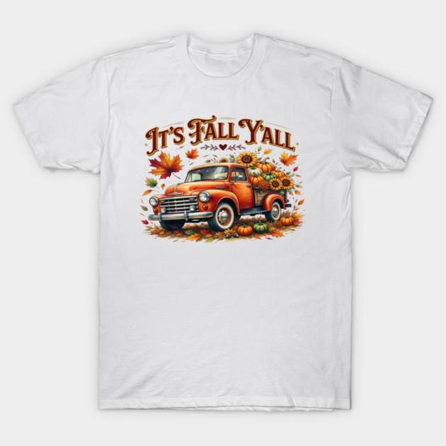 Its Fall Yall Vintage Pumpkin Truck Autumn T-Shirt T-Shirt