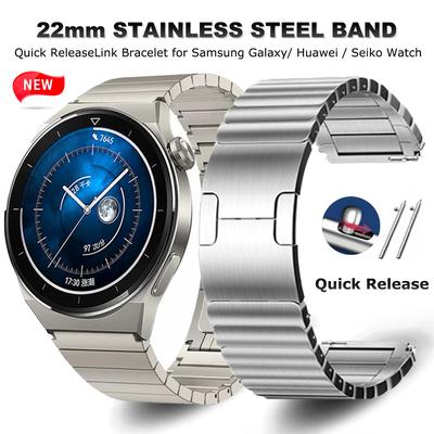 Браслет из нержавеющей стали для Huawei Watch GT 4 46 мм 2e 3 pro 42 мм Ремешок для Samsung Galaxy 3 45 мм для Amazfit GTR 47 мм Ремешок 22 мм