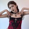 Ingemark Halloween Gothic Big Cross Jesus Pendant Choker Necklace for Women Multilayer Metal Chain Part Jewelry Accessories New