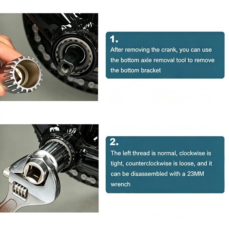High Carbon Steel Bike Bottom Bracket Removal Tool 20 Tooth Spanner Crank Extractor Puller