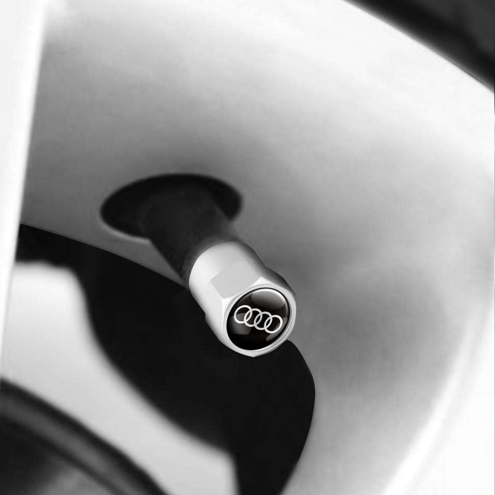 For Audi 8V4Pcs Metal Car Wheel Cover Tire Valve Stem Caps Auto Accessories For Audi Q5 Q7 S1 S2 S3 S4 S5 S6 A3 A4 A5 A6 A7 A8 S4 S6 Q3
