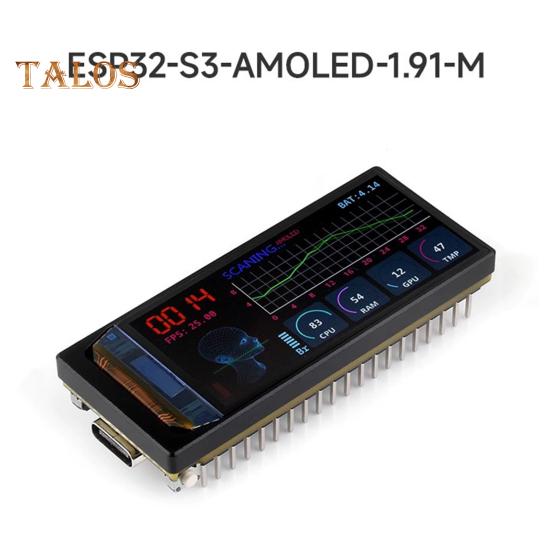 Макетная плата с 1,91-дюймовым AMOLED-дисплеем, Wi-Fi, Bluetooth-совместимая, 32-битная макетная плата с двухъядерным процессором LX7