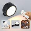 LED Night Light Remote Control Charging Household Ornaments Lighting Round Rotatable Bedside Wall Lamp