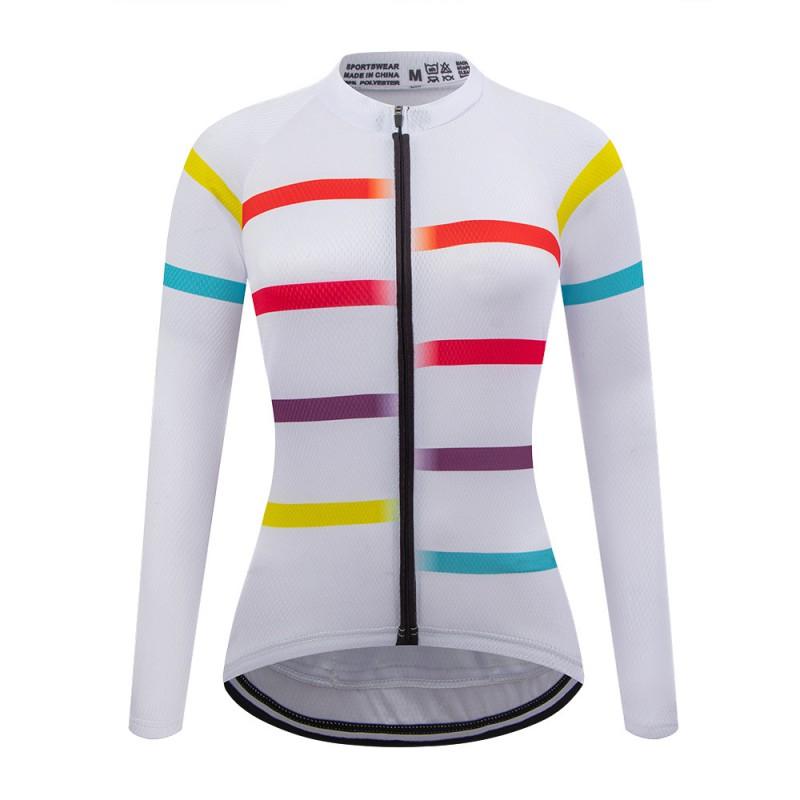 1 Womens Long Sleeve Cycling Jersey With Pockets Breathable Lightweight Bike Riding Top Road