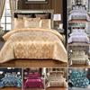 Luxury Silk Jacquard Fabric Duvet Cover & Pillow Shams Set Comforter Cover Single Twin Double Full Queen King Size Quilt Cover