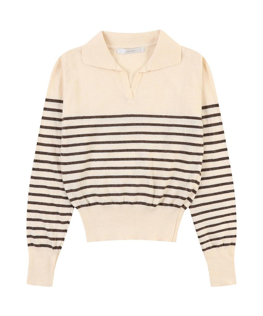 VANAKE Slim Striped Collar Knit_Vb3Yktq307Z