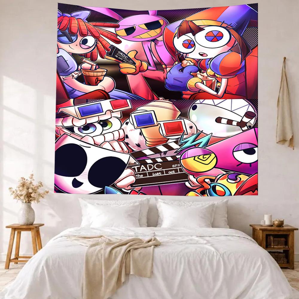 Digital Circus Wall Decor Tapestry Art For Pet Memorial Birthdaywedding Party Backdrop Family Gift