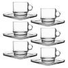Glass cup with saucer 75 ml 6 pcs.