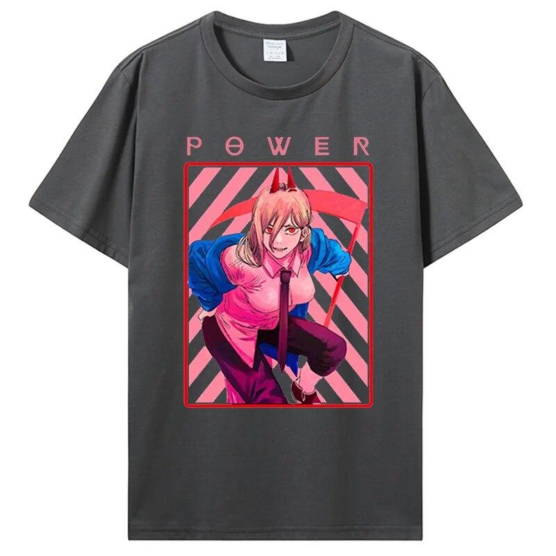 Футболка с аниме Harajuku Manga Power Графические футболки крутая модная женская хлопковая футболка унисекс Топ Ropa Hombre Camisetas Одежда унисекс