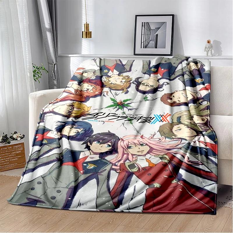 29 Style Cartoon Zero Two 002 Hiro Sexy Girl DARLING in The FRANXX Flannel Blanket,Soft Throw Blanket for Home Bedroom Bed Sofa