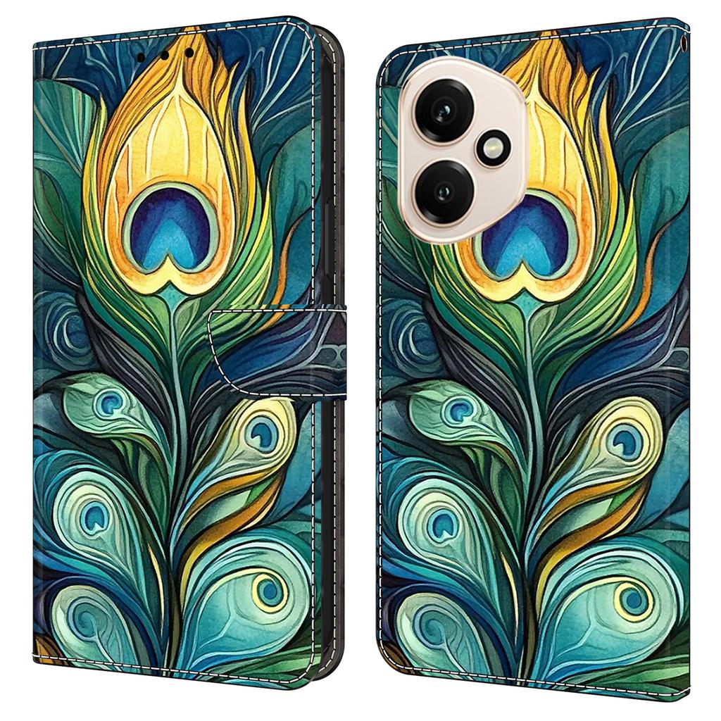 Для Honor 400 5G (Глобальный) Кожаный чехол с принтом, кошелек-подставка, откидная крышка для телефона