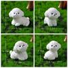Realistic Cute White Dog Statue Cartoon Cartoon Dog Ornaments Resin Dog Statue  Home Decoration