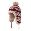 Knitted Fluzzy Russain Hat Trapper Earflap Outdoor Ski Cap  Male Female Thick Warm Winter Beanie Hat Fur Pompom Bomber Hat