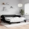 VidaXL Daybed with Trundle and Mattress Black 100x200 Cm Fabric 3196841