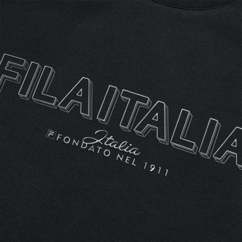 Fila Белый Повседневный Удобный Вязаный Пуловер Футболка с Длинным Рукавом Мужские Топы Черный F11M513208F-BK