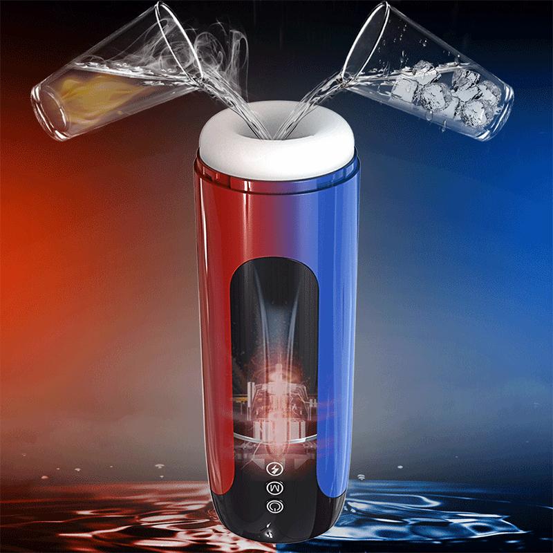 Автоматический телескопический мужской мастурбатор, толкающая машина, вибрация, минет, киска, стоны, чашка для мастурбации, секс-игрушки для взрослых для мужчин