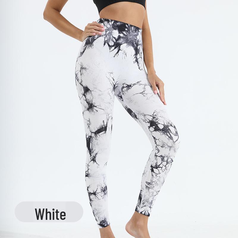 Women's Tie-Dye High Waist Yoga Pants - Seamless, High Elasticity, Hip Lift, Perfect for Running & Fitness.