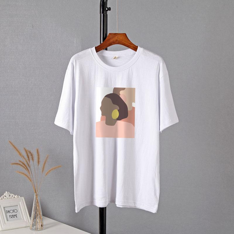 Hirsionsan модная женская футболка с абстрактным рисунком 2021, новые хлопковые футболки с эстетическим принтом, свободные базовые женские топы с короткими рукавами