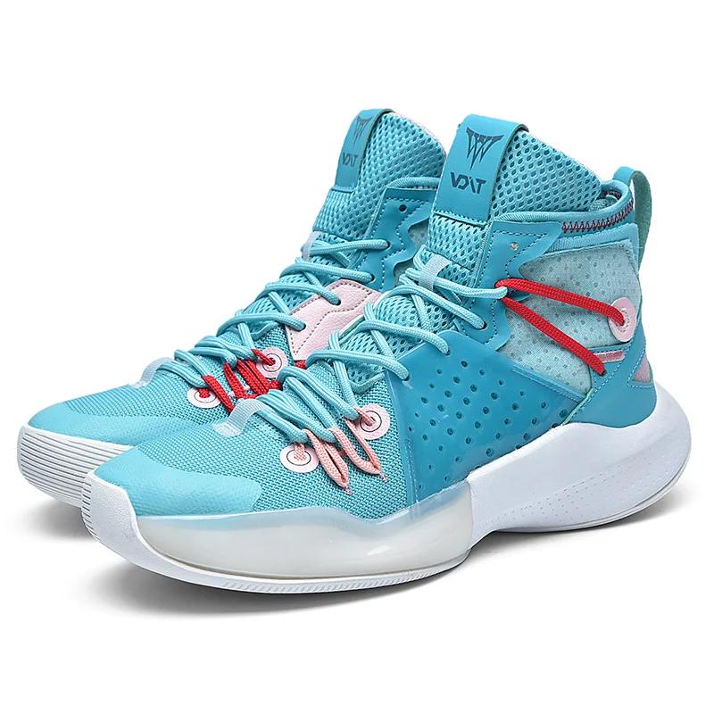 Fashion Blue High Quality Original Men's Basketball Shoes Gym Training Boot Chunky Men's High Sneakers Brand Designer Shoes 2025