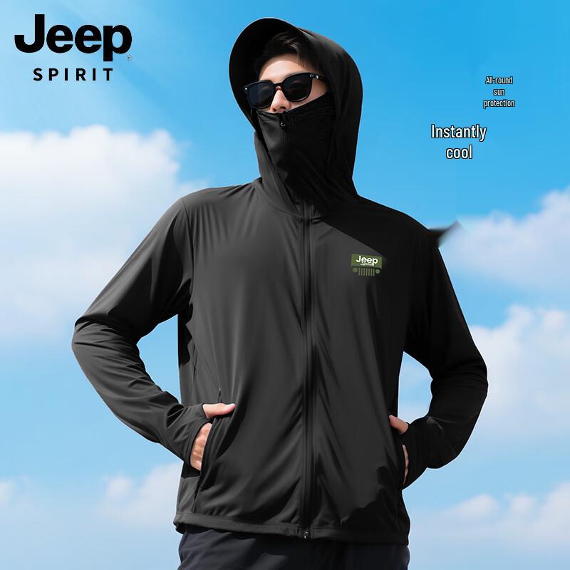 Мужская толстовка с капюшоном JEEP SPIRIT для защиты от солнца UPF100+ из ледяного шелка