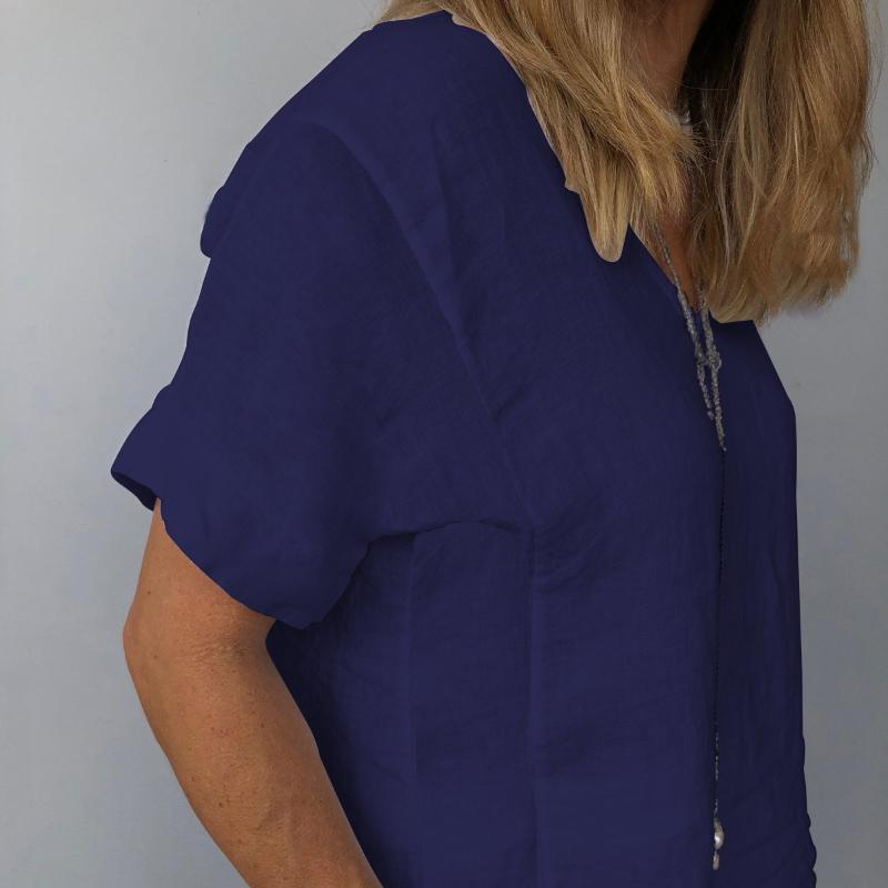 Женские модные повседневные летние блузки и рубашки с коротким рукавом и круглым вырезом