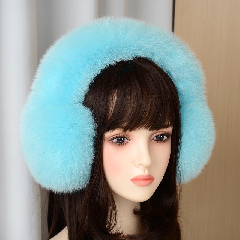 Women's Cute Fox Fur Earmuffs - Warm Winter Ear Warmers