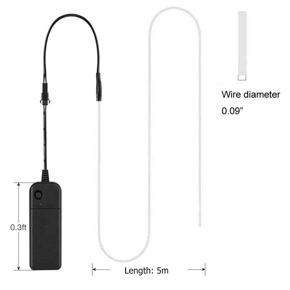 Светящаяся ультра-яркая гибкая светящаяся линия, веревочная трубка, неоновая коробка для батарей, набор костюмов «сделай сам», декор одежды