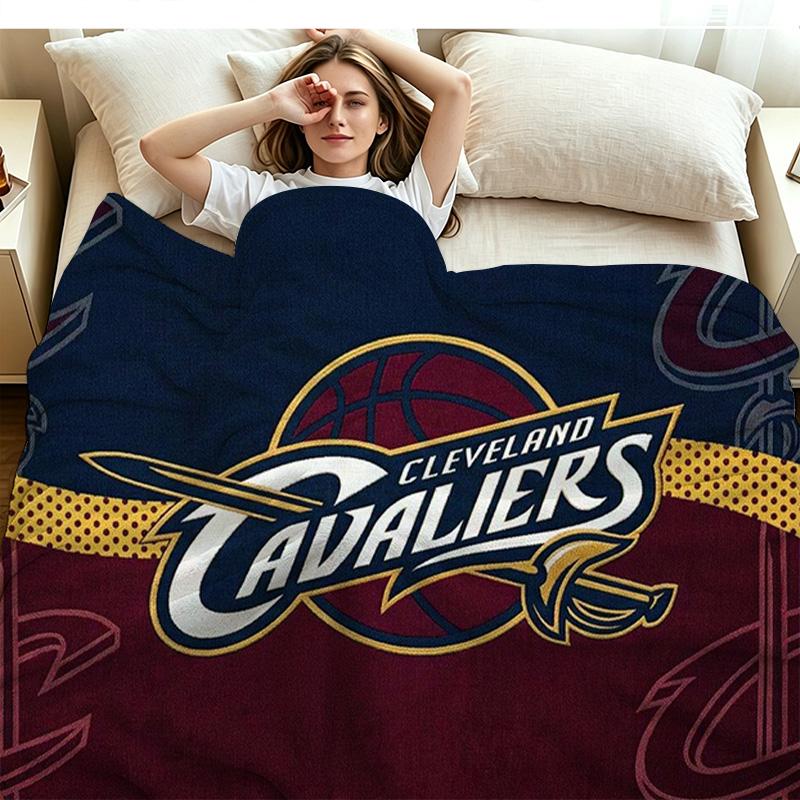 Cleveland Cavaliers Print Flannel Blanket High Quality Warm Comfortable Cover for All Seasons Perfect for Gifts Home Decor