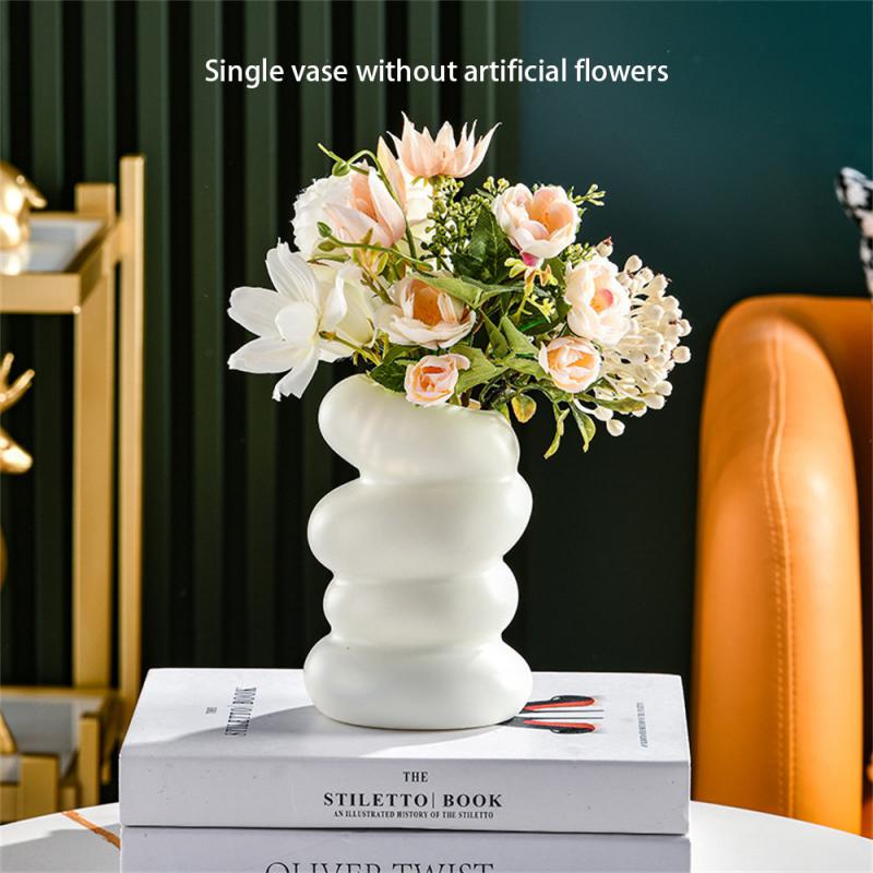 European Style Spiral Flower Vase Indoor Flower Pot Table Decoration Flower Vase Plastics Pampas Vase Desktop Office Room Decor