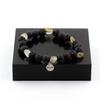 Stones and Minerals. Golden Rutile Quartz Bracelet from Brazil + 8 Mm Lava Beads. Made In France.